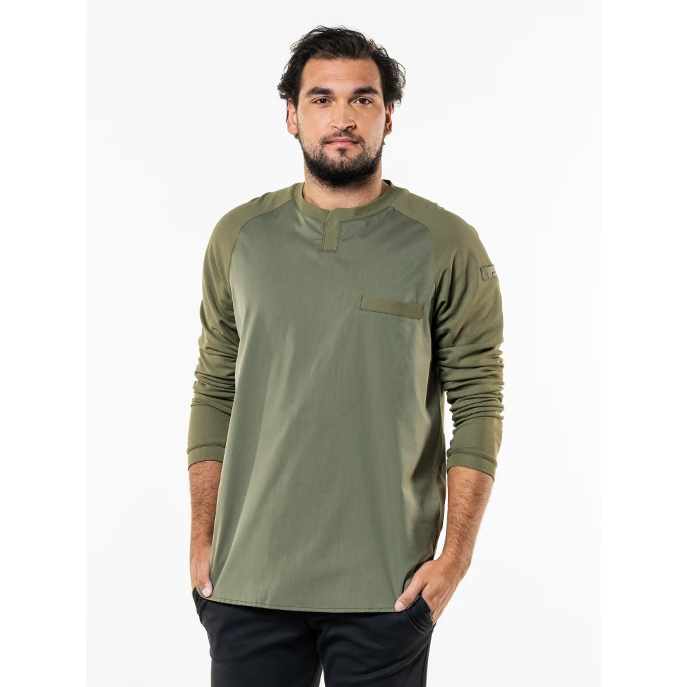 Chaud Devant Koksbuis T-Shirt Valente Fx Moss Ls Stretch Mosgroen