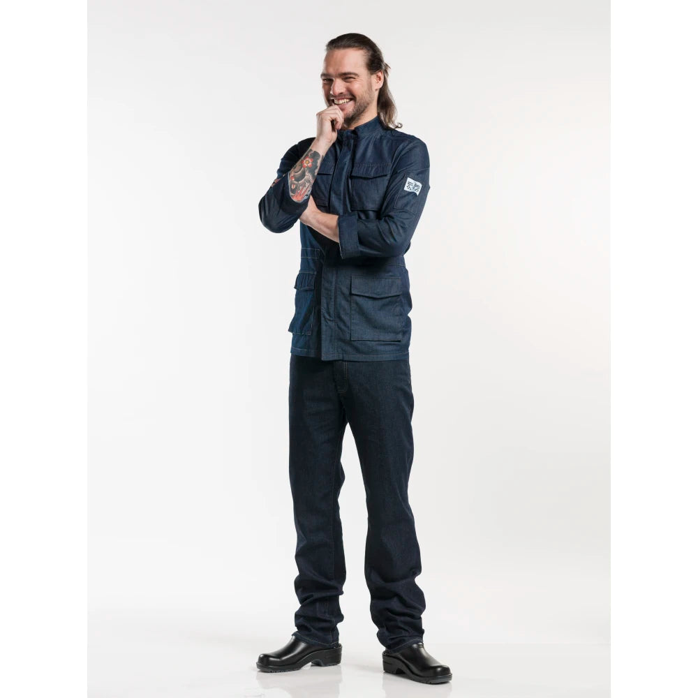 Chaud Devant Kokspantalon Jeans Blue Denim Stretch Donkerblauw