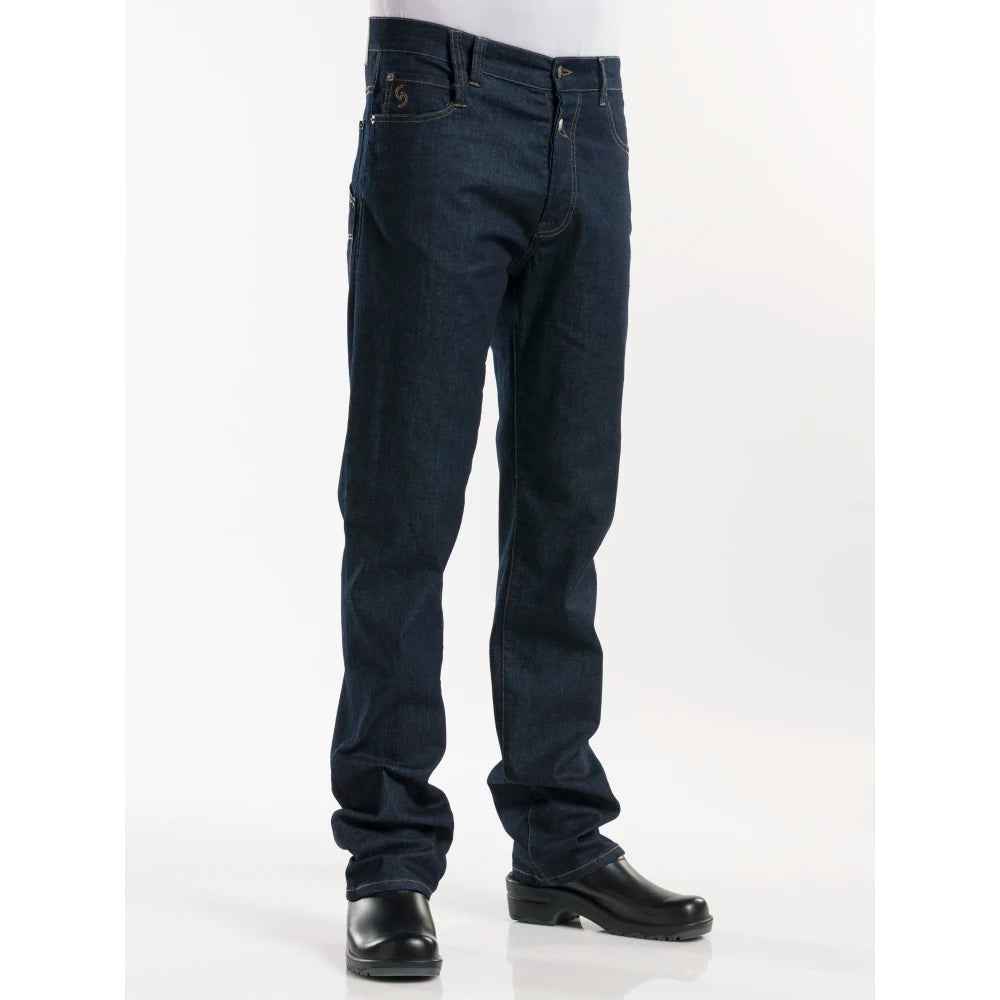 Chaud Devant Kokspantalon Jeans Blue Denim Stretch Donkerblauw