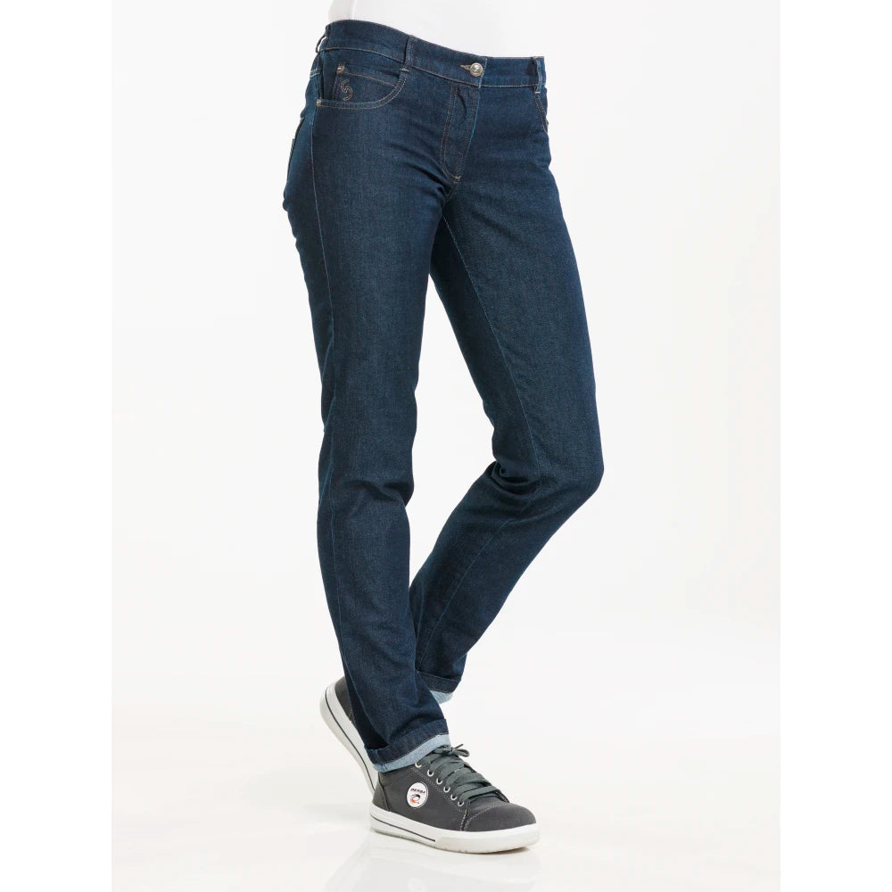 Chaud Devant Kokspantalon Lady Skinny Blue Denim Stretch Donkerblauw