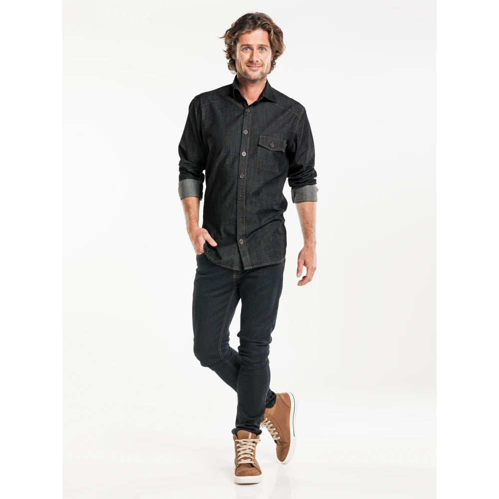 Chaud Devant Overhemd/Blouse Men Antra Denim Stretch Antraciet