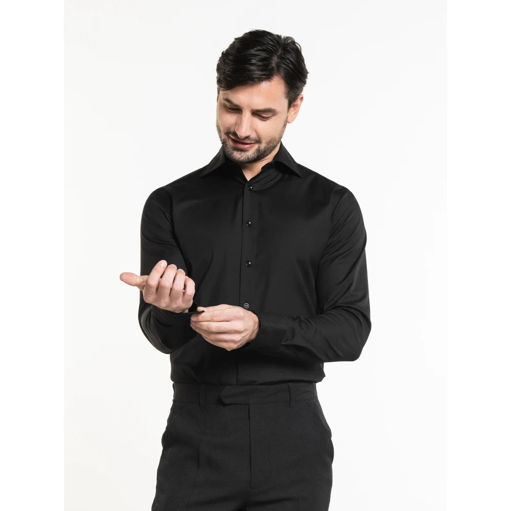 Chaud Devant Overhemd/Blouse Men Black Stretch Zwart