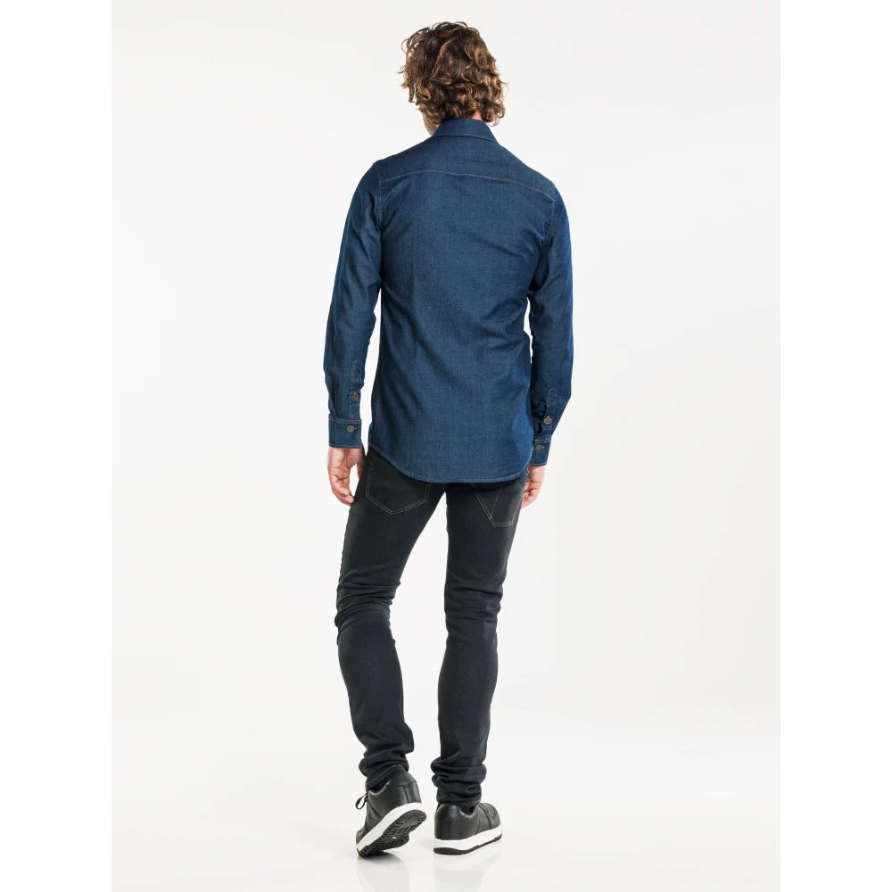 Chaud Devant Overhemd/Blouse Men Blue Denim Stretch Donkerblauw