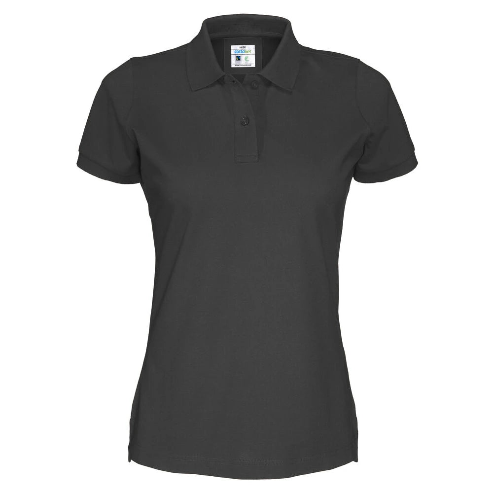 Cottover Polo Pique Lady - GOTS Zwart