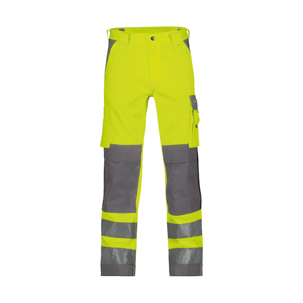 Dassy Buffalo Hogezichtbaarheidsbroek Met Kniezakken 290 G/M² Fluogeel Cementgrijs