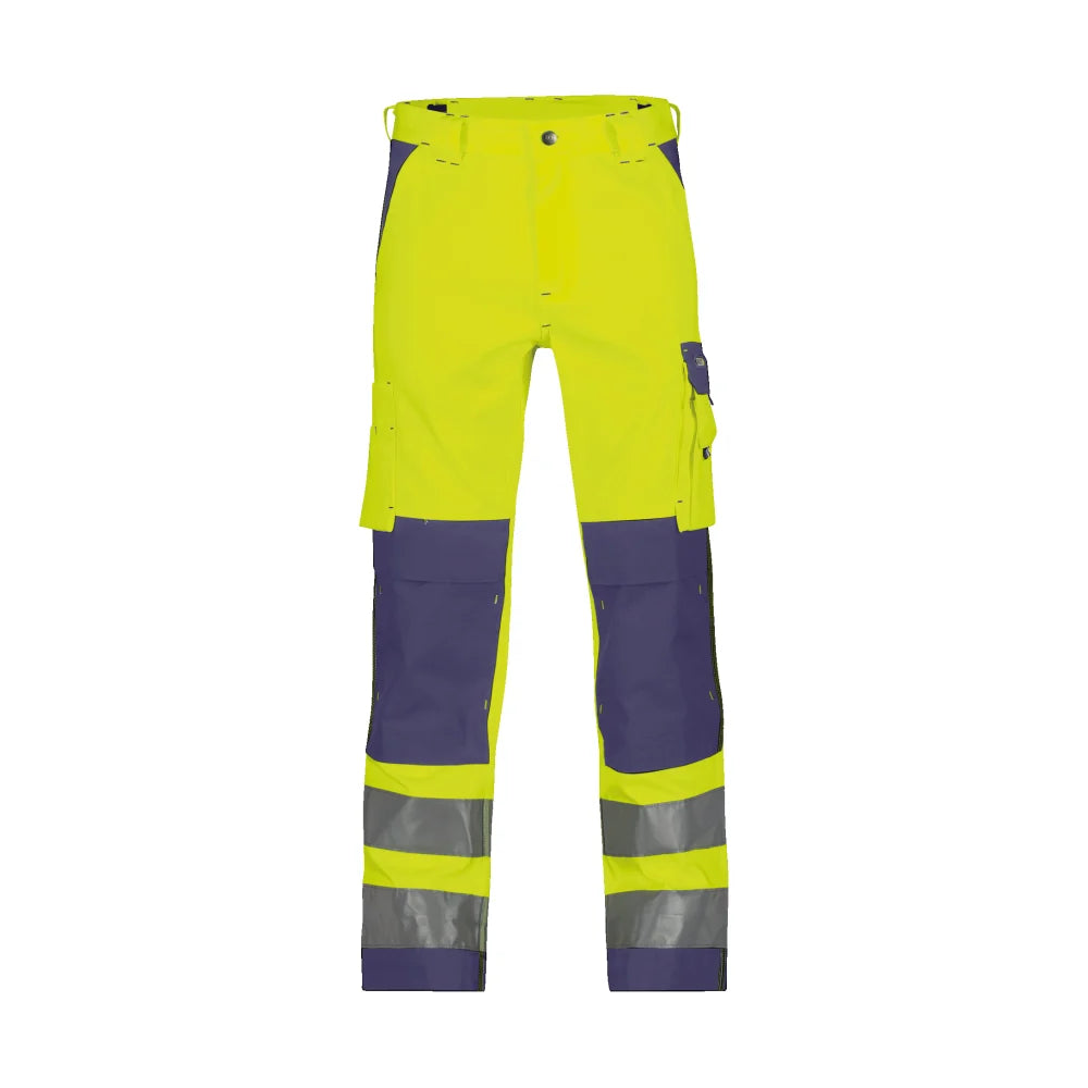 Dassy Buffalo Hogezichtbaarheidsbroek Met Kniezakken 290 G/M² Fluogeel Marineblauw