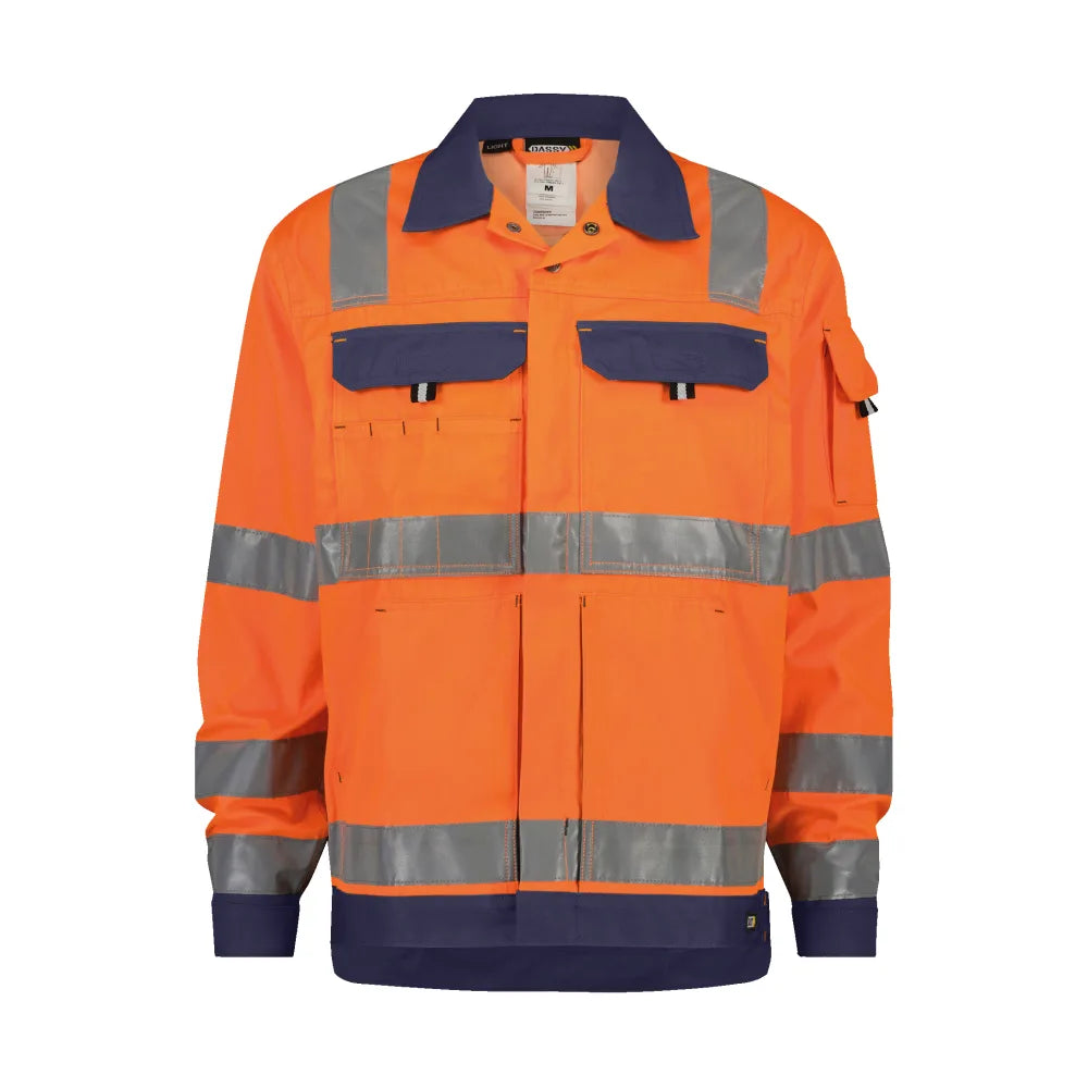 Dassy Dusseldorf Hogezichtbaarheidsvest 290 G/M² Fluo-Oranje Marineblauw