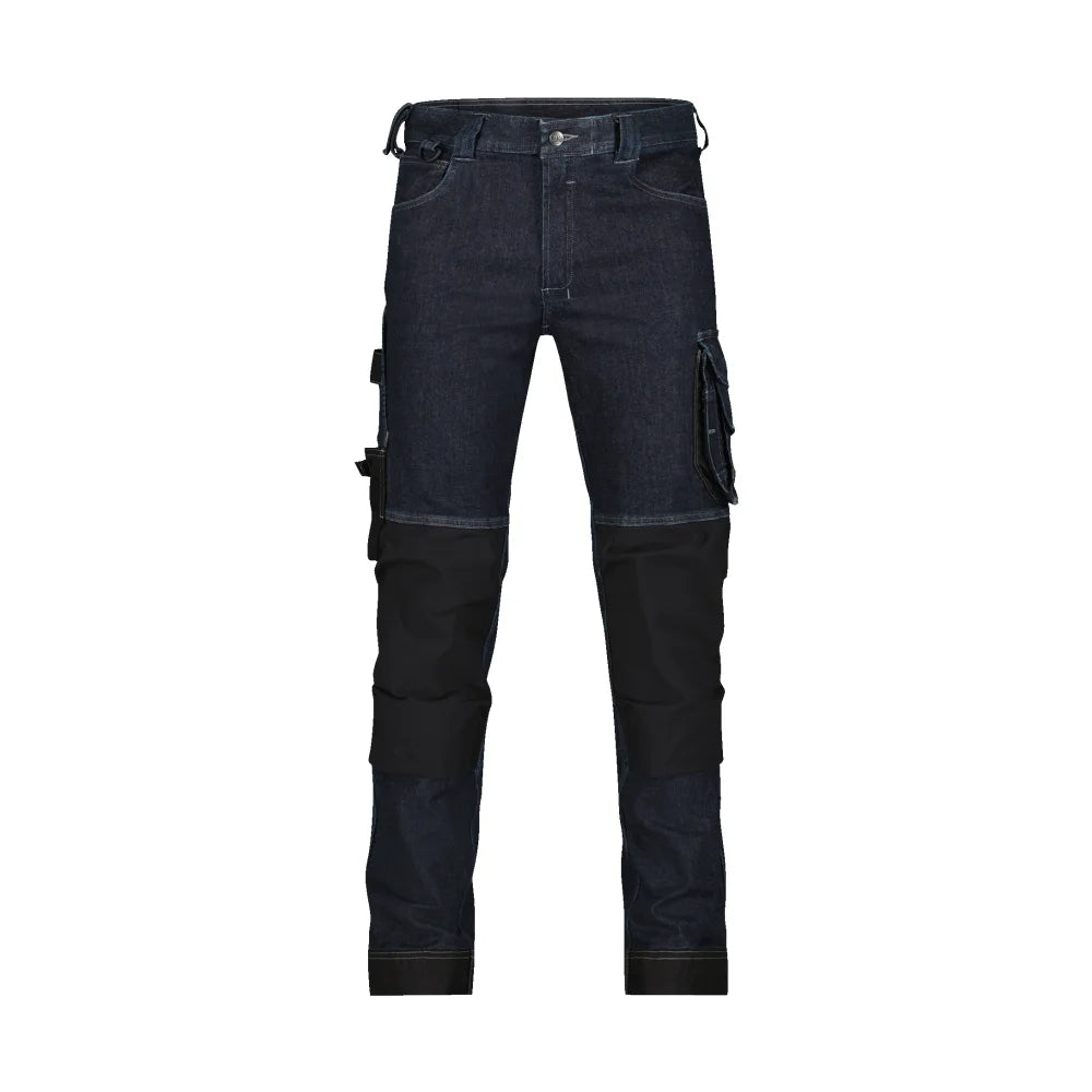 Dassy Kyoto Stretch Werkjeans Met Kniezakken 350 G/M² Donkerjeansblauw Zwart