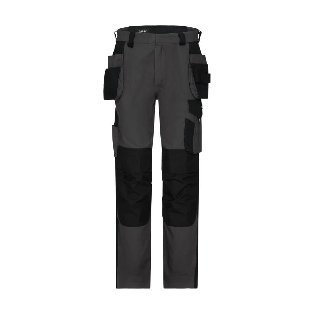 Dassy Rossi Flex Holsterzakkenbroek Met Stretch En Kniezakken 250 G/M² Antracietgrijs Zwart