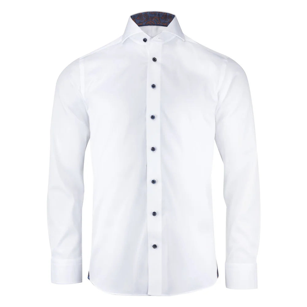 J.Harvest & Frost Purple Bow 146 Hemd Slim Fit Heren Wit