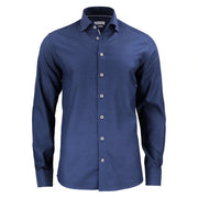 J.Harvest & Frost Purple Bow 49 Hemd Regular Fit Heren Marine Witte Stip