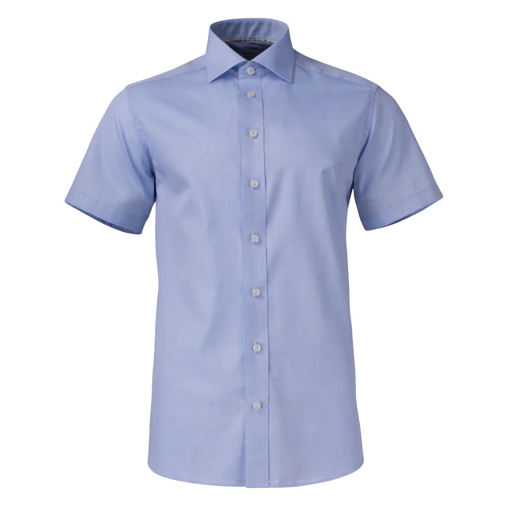 J.Harvest & Frost Yellow Bow 50 S/S Hemd Regular Fit Heren Hemelsblauw