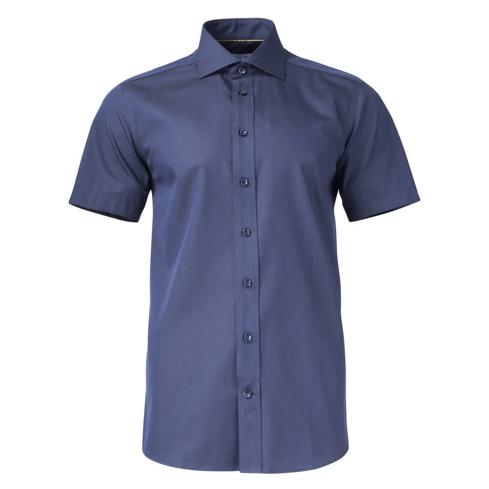 J.Harvest & Frost Yellow Bow 50 S/S Hemd Regular Fit Heren Marine