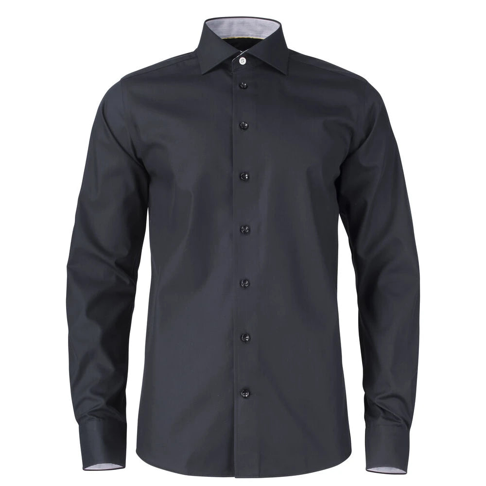 J.Harvest & Frost Yellow Bow 51 Hemd Regular Fit Heren Zwart