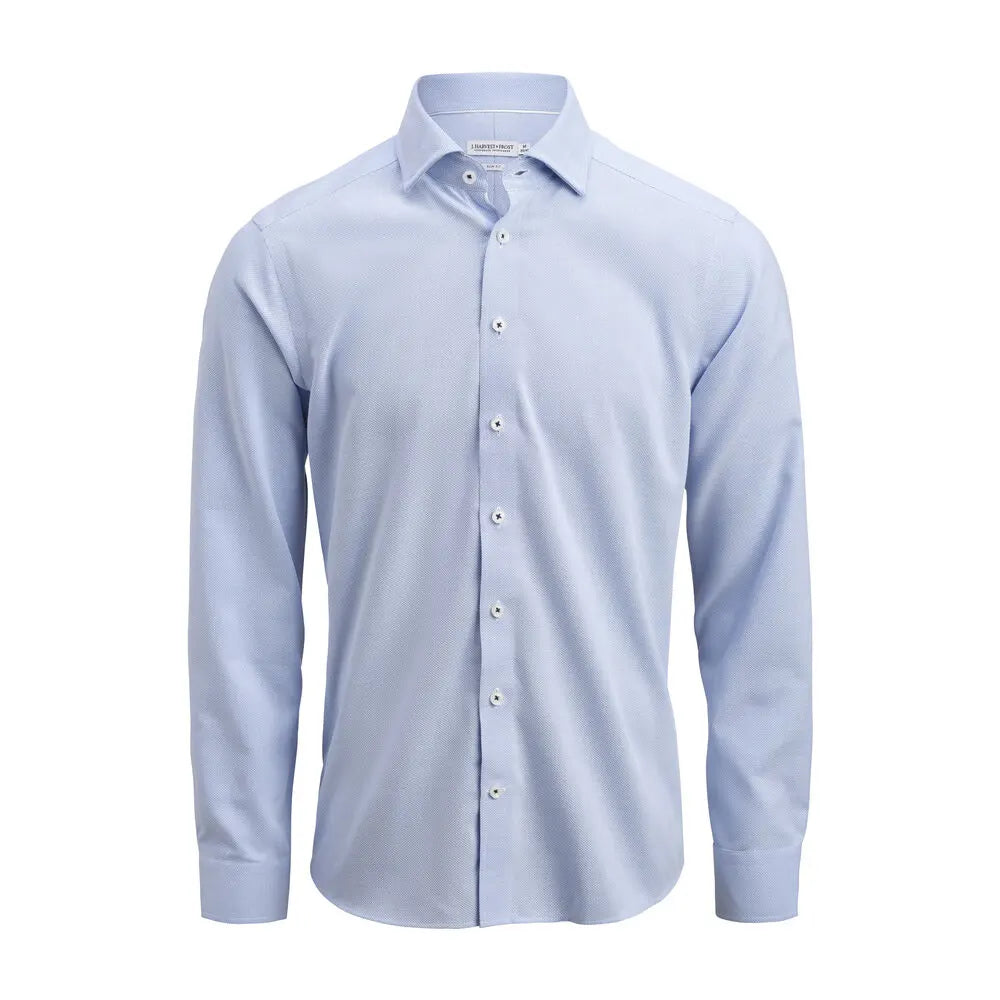 J.Harvest & Frost Yellow Bow 55 Hemd Slim Fit Heren Hemelsblauw