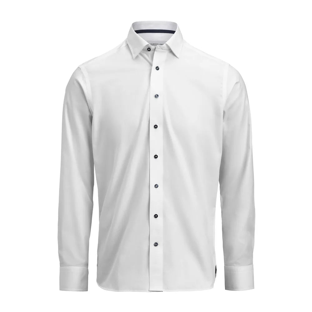 J.Harvest & Frost Yellow Bow 56 Slim Fit Wit Marine