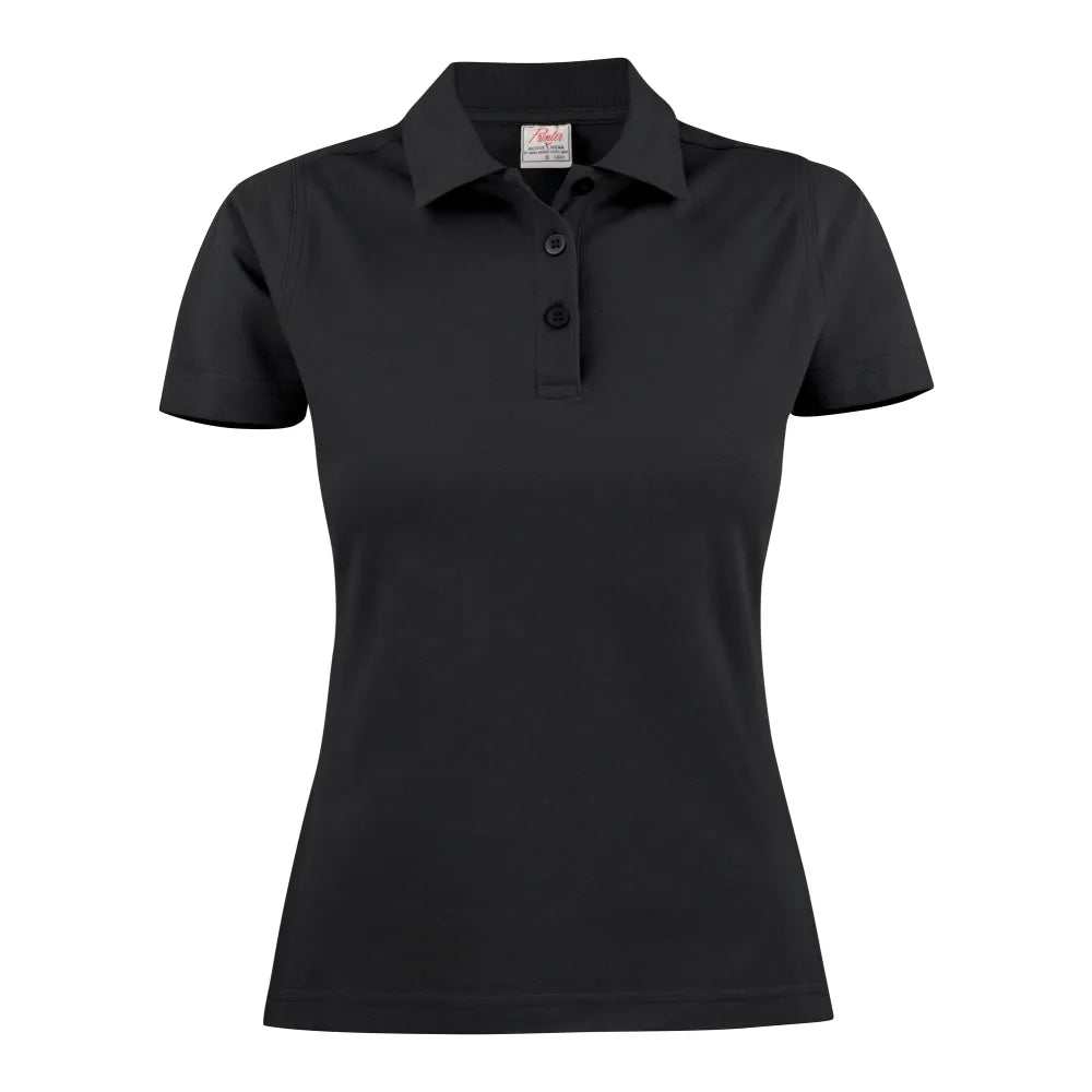 Printer Surf Polo Pique Dames Zwart