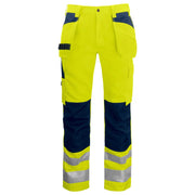 Projob 6531 Signalisatiebroek Met Kniezakken En Spijkerzakken En Iso 20471 Klasse 2 Geel Marine
