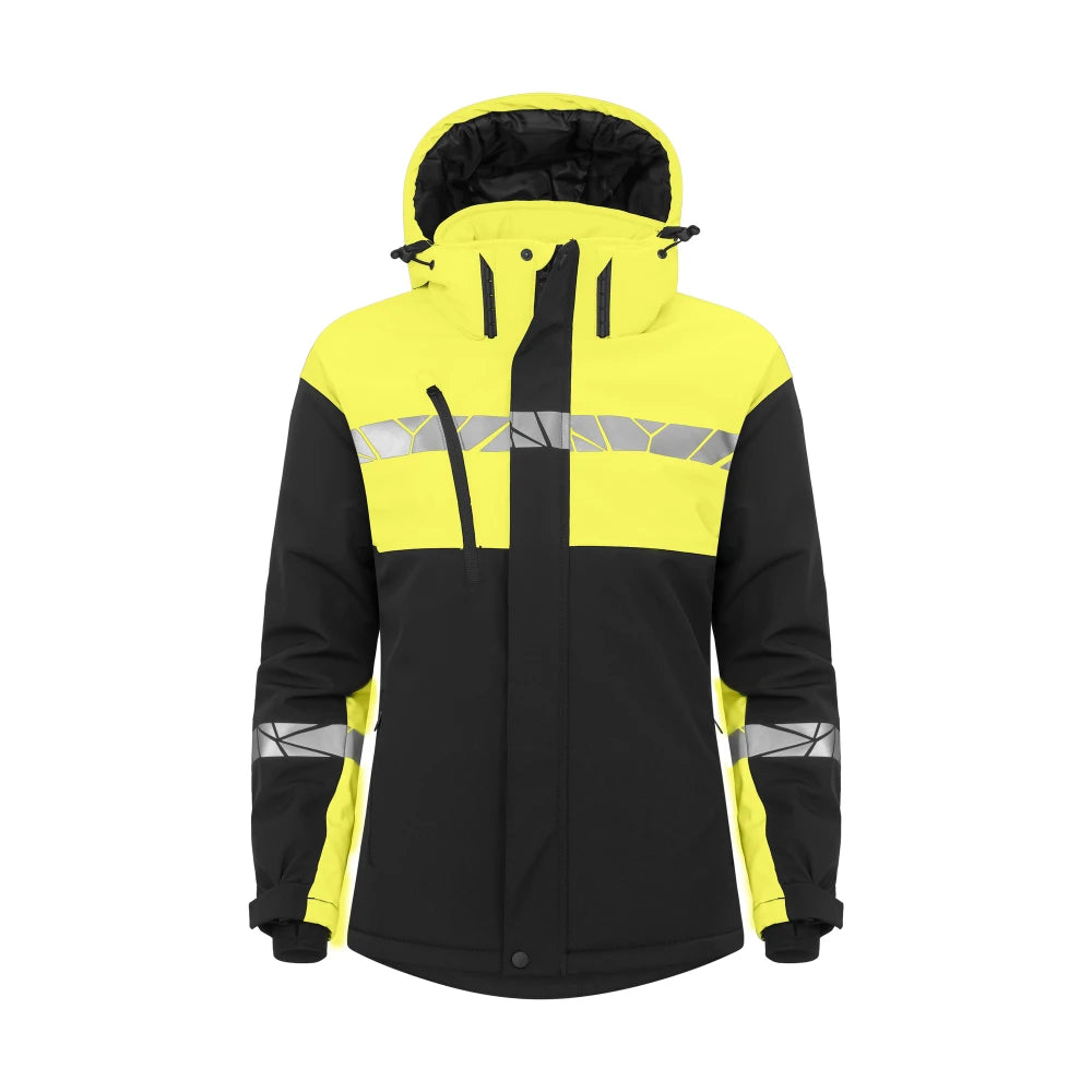 Projob 7418 Gevoerde Softshell Jas Dames Zwart Geel