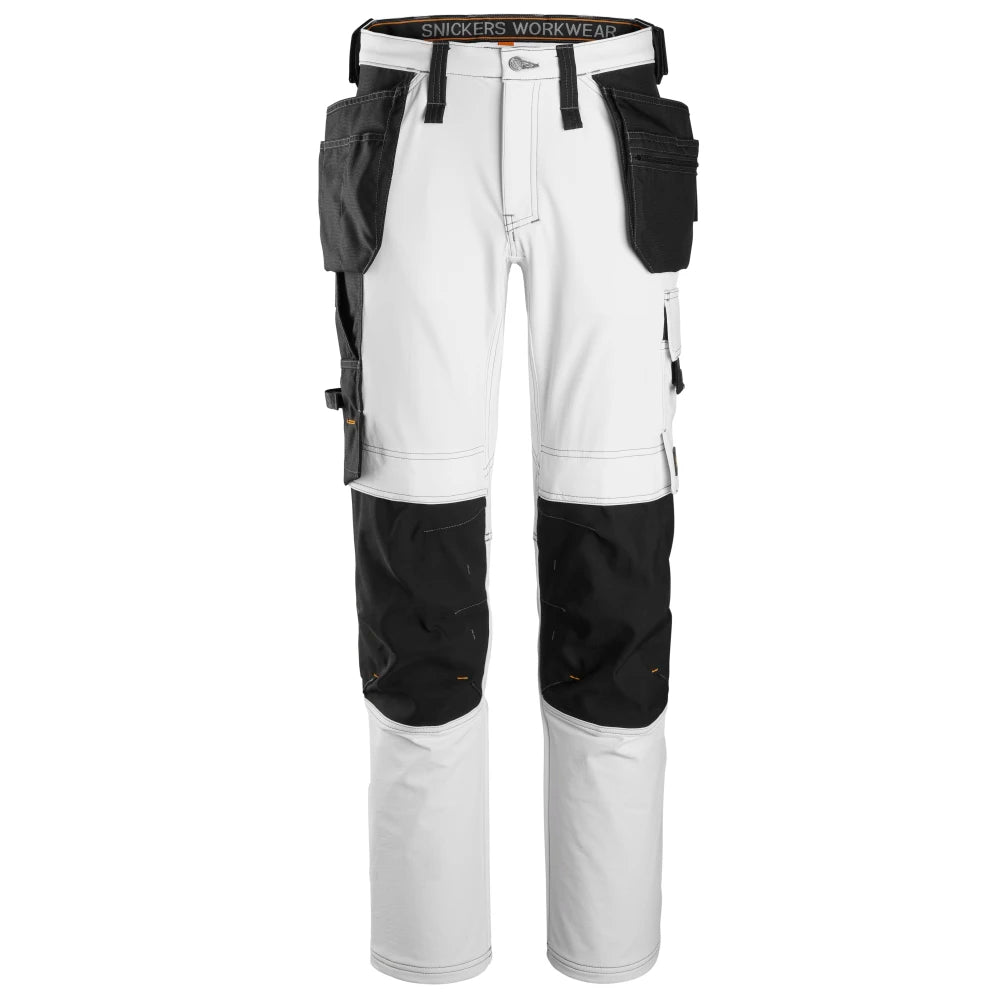 Snickers 6271 Allroundwork Full Stretch Werkbroek Met Holsterzakken 0904 White Black