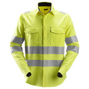 Snickers 8562 Protecwork Shirt Met Lange Mouwen High-Vis Klasse 3 6600 High Visibility Yellow
