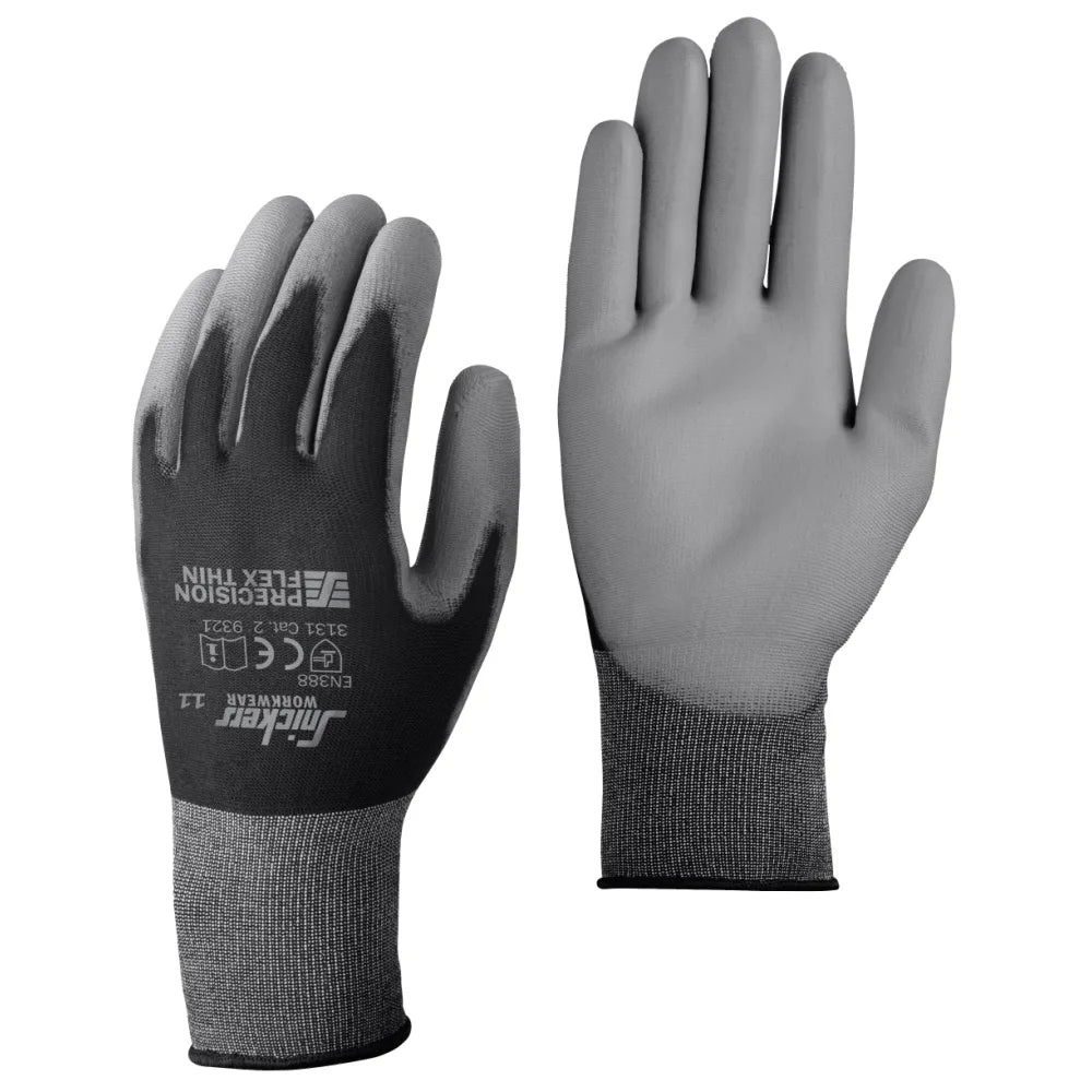 Snickers 9321 Precision Flex Light Handschoenen 0448 Black Stone Grey