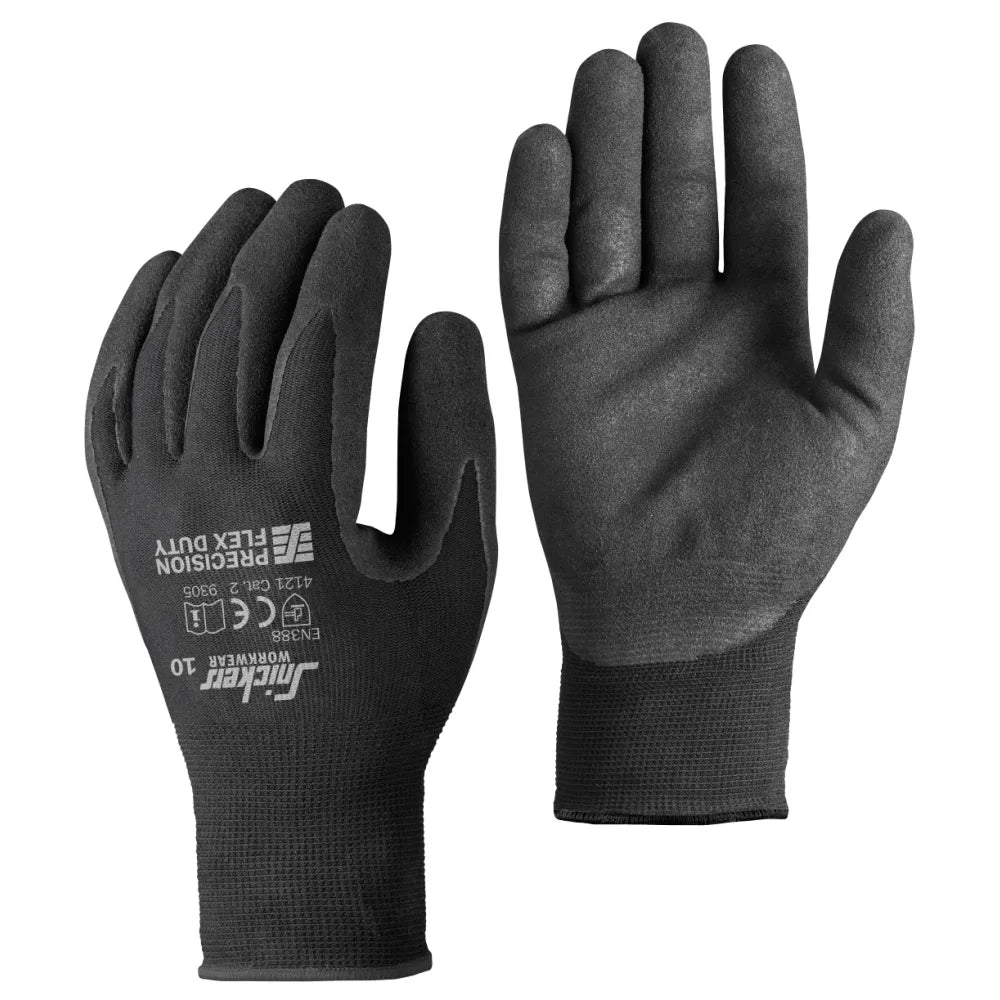 Snickers 9390 Precision Flex Duty Handschoenen 100 Pak 0404 Black Black