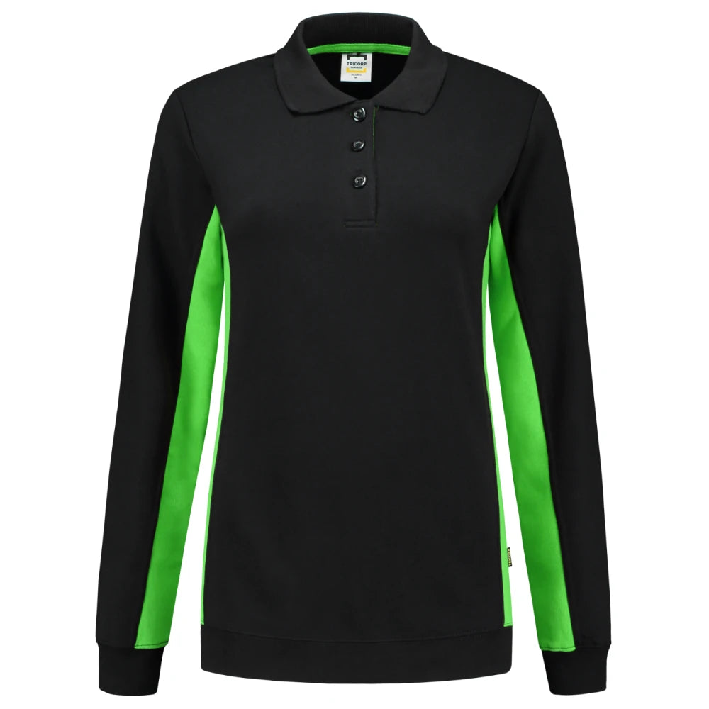 Tricorp 302002 Polosweater Bicolor Dames Black Lime