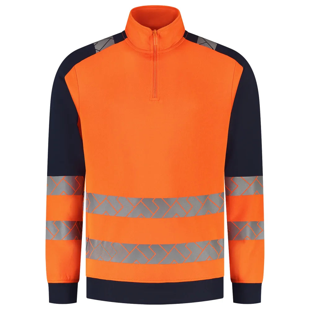 Tricorp 306106 Zip Sweater High Vis Redefined Industrieel Wasbaar Fluor Orange Ink