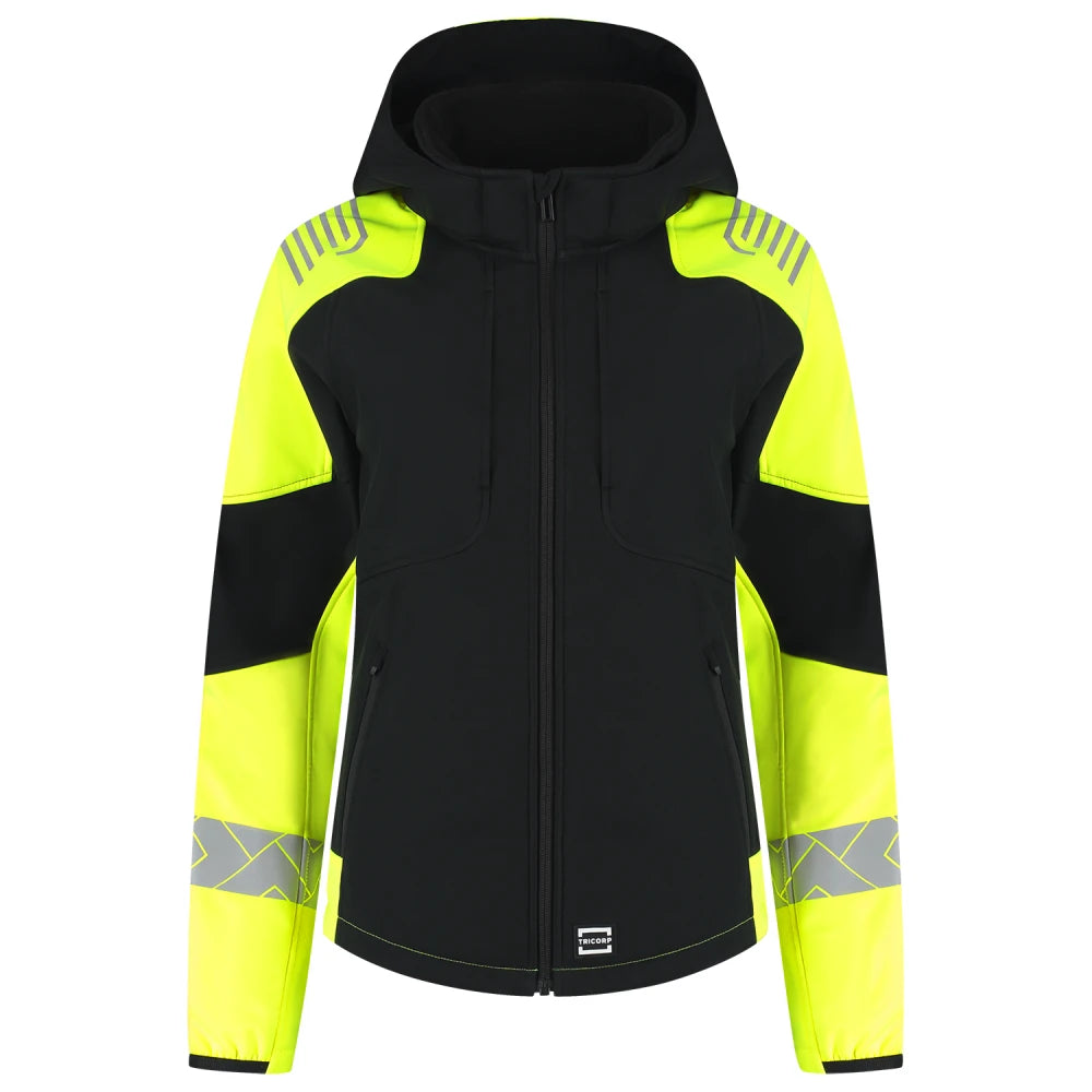Tricorp 406115 Softshell Capuchon Reflective Redefined Dames Black Fluor Yellow