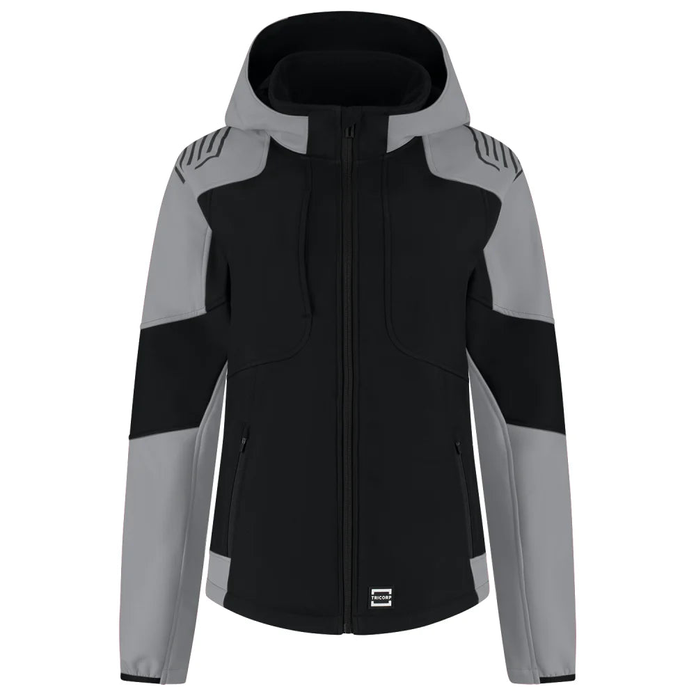 Tricorp 406119 Softshell Capuchon Bicolor Redefined Dames Black Grey