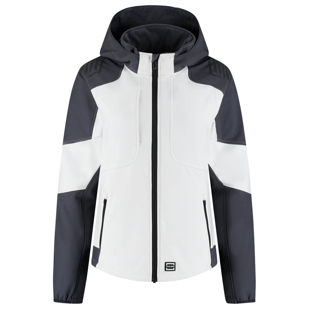 Tricorp 406119 Softshell Capuchon Bicolor Redefined Dames White Anthracite